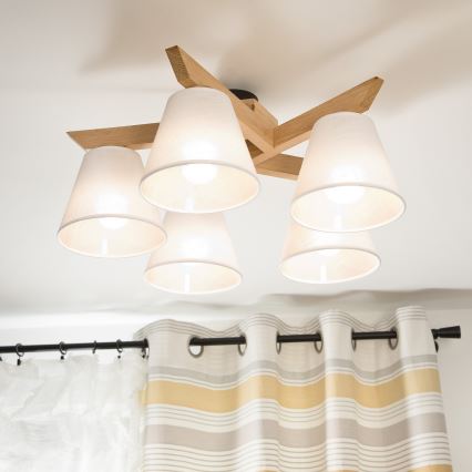 Plafonski luster ANTONIO 5xE14/40W/230V hrast