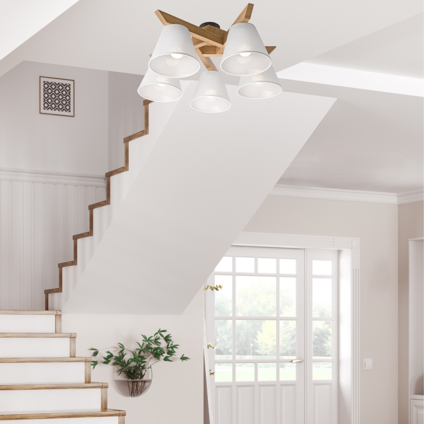 Plafonski luster ANTONIO 5xE14/40W/230V hrast