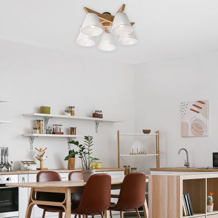 Plafonski luster ANTONIO 5xE14/40W/230V hrast