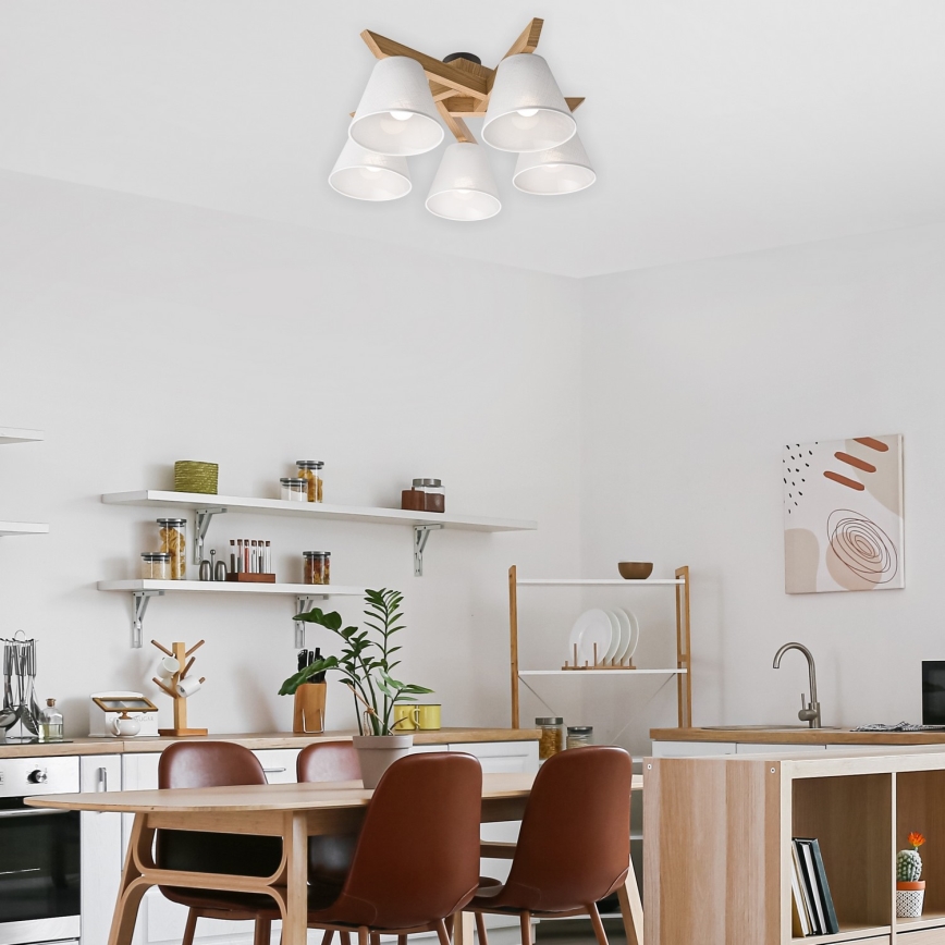 Plafonski luster ANTONIO 5xE14/40W/230V hrast