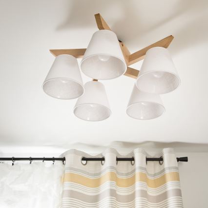 Plafonski luster ANTONIO 5xE14/40W/230V hrast