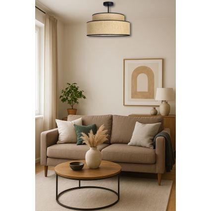 Plafonski luster BOHO 1xE27/60W/230V prečnik 40 cm bež