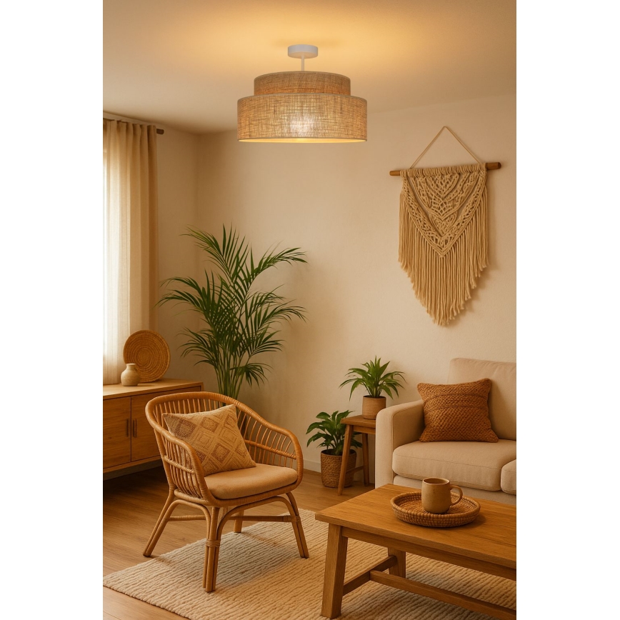 Plafonski luster BOHO 1xE27/60W/230V prečnik 40 cm bež