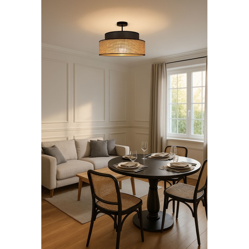 Plafonski luster BOHO 1xE27/60W/230V prečnik 40 cm braon/bež