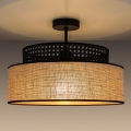 Plafonski luster BOHO 1xE27/60W/230V, prečnik 40 cm, crna/ratan