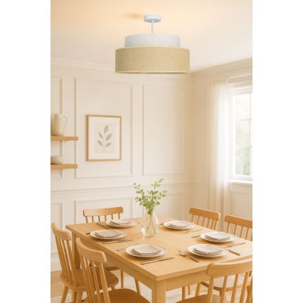 Plafonski luster BOHO 1xE27/60W/230V, prečnik 40 cm, krem/bež