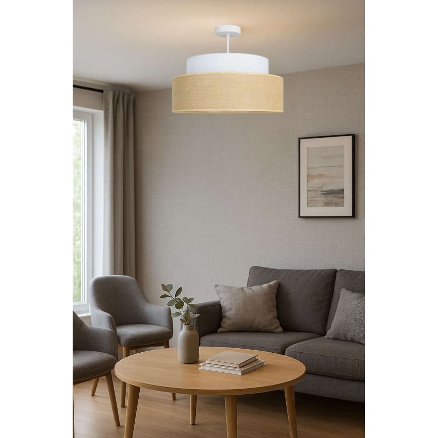 Plafonski luster BOHO 1xE27/60W/230V, prečnik 40 cm, krem/bež