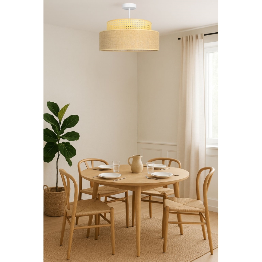 Plafonski luster BOHO 1xE27/60W/230V, prečnika 40 cm, od ratana
