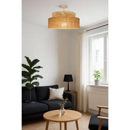 Plafonski luster BOHO 1xE27/60W/230V, prečnika 40 cm, od ratana
