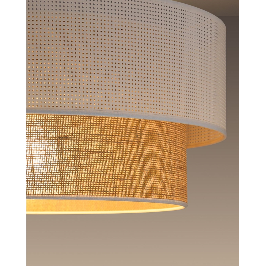 Plafonski luster BORHO 1xE27/60W/230V prečnik 50 cm bela/juta