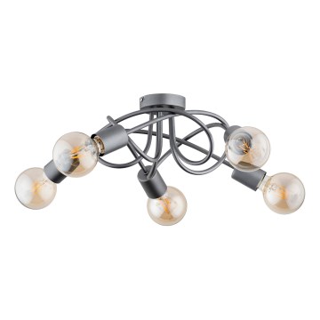 Plafonski luster BOSTON 5xE27/15W/230V siva