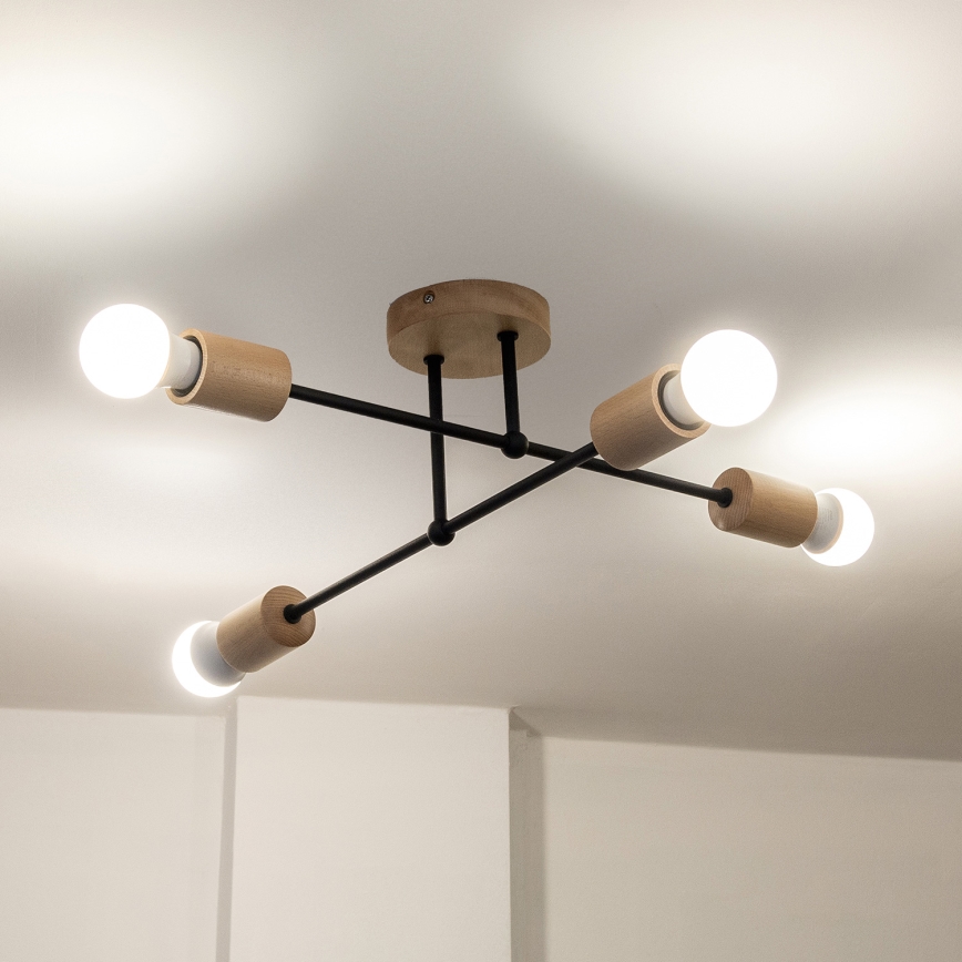 Plafonski luster CAMBRIDGE 4xE27/15W/230V borovina