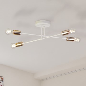 Plafonski luster CAMBRIDGE 4xE27/15W/230V mesing/bela