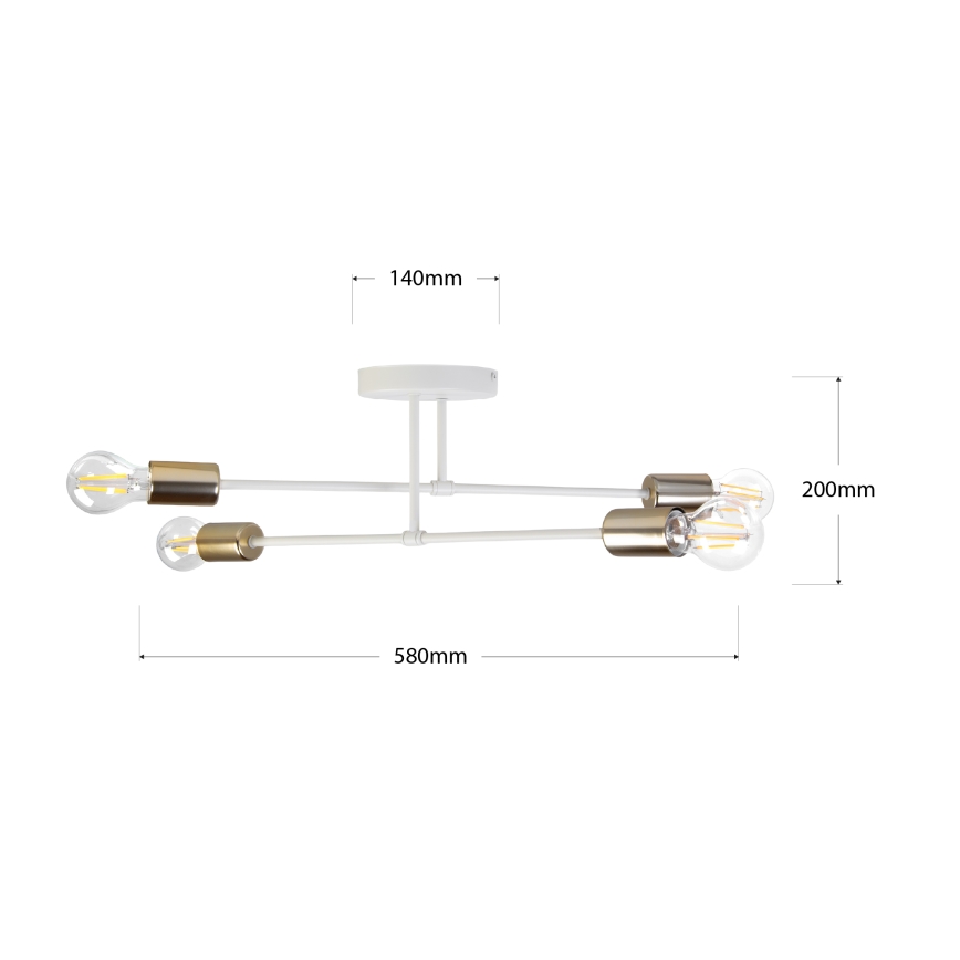 Plafonski luster CAMBRIDGE 4xE27/15W/230V mesing/bela