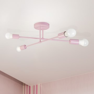 Plafonski luster CAMBRIDGE 4xE27/15W/230V ružičasta