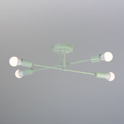Plafonski luster CAMBRIDGE 4xE27/15W/230V zelena