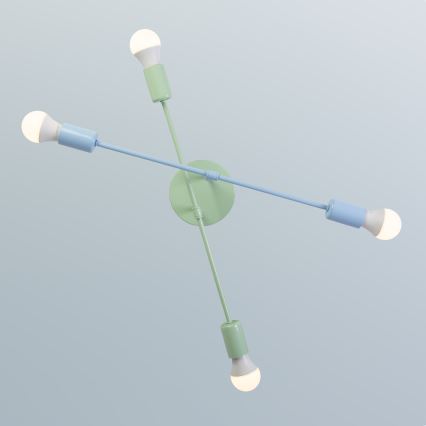 Plafonski luster CAMBRIDGE 4xE27/15W/230V zelena/plava