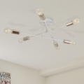 Plafonski luster CAMBRIDGE 6xE27/15W/230V mesing/bela