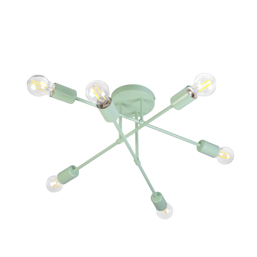 Plafonski luster CAMBRIDGE 6xE27/15W/230V, zelene boje