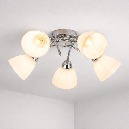 Plafonski luster CLARA 5xE27/15W/230V sjajni hrom