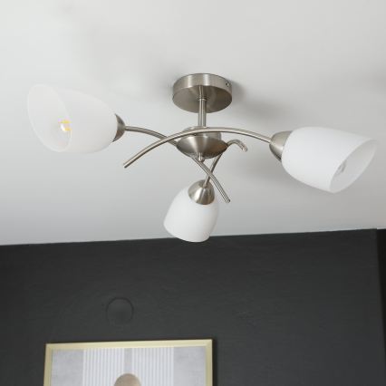 Plafonski luster DONNA 3xE27/60W/230V nikl