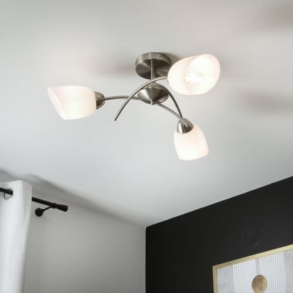 Plafonski luster DONNA 3xE27/60W/230V nikl