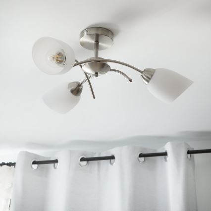 Plafonski luster DONNA 3xE27/60W/230V nikl