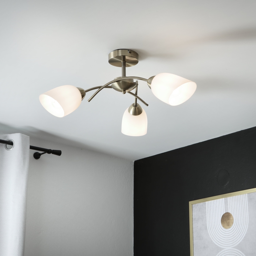 Plafonski luster DONNA 3xE27/60W/230V patina