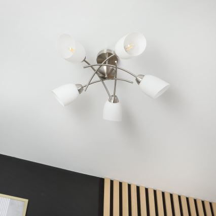 Plafonski luster DONNA 5xE27/60W/230V nikl