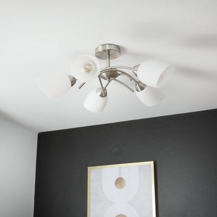 Plafonski luster DONNA 5xE27/60W/230V nikl