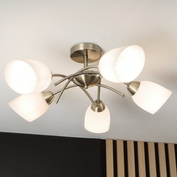 Plafonski luster DONNA 5xE27/60W/230V patina