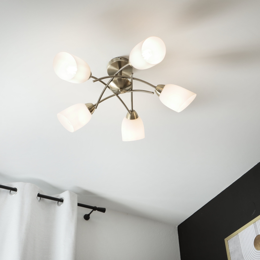 Plafonski luster DONNA 5xE27/60W/230V patina