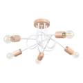 Plafonski luster EMBER 5xE27/15W/230V bela/bež/buk