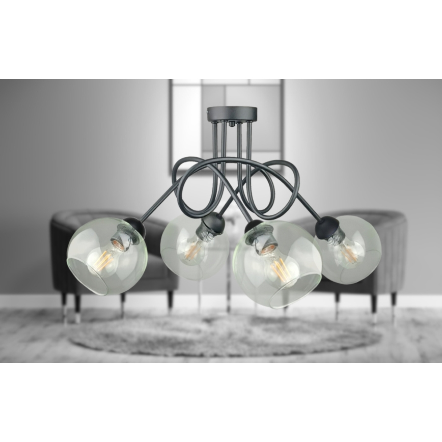 Plafonski luster EVIE 4xE27/60W/230V antracit/proziran