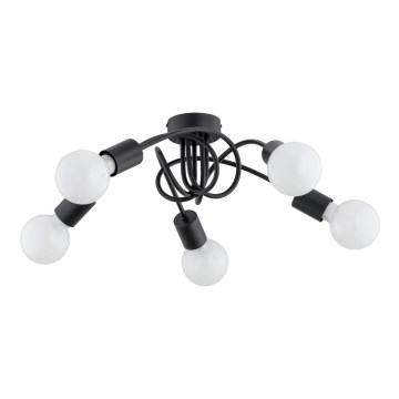 Plafonski luster FARTA 5xE27/60W/230V crna