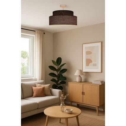 Plafonski luster GRACE 1xE27/60W/230V prečnika 40 cm braon/bež