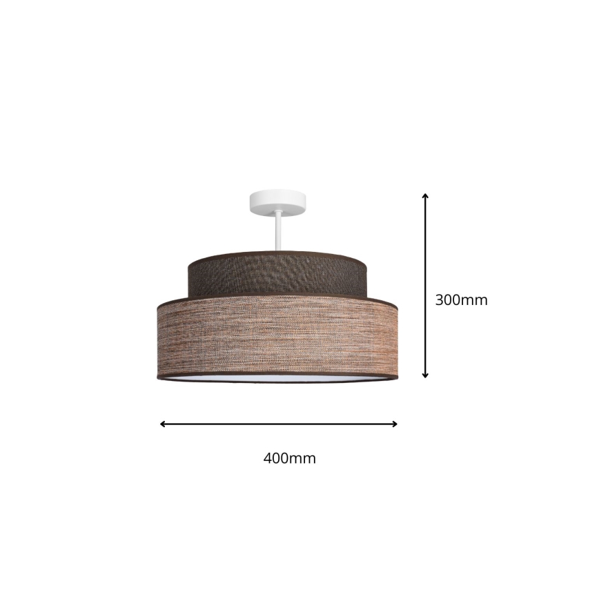 Plafonski luster GRACE 1xE27/60W/230V prečnika 40 cm braon/bež