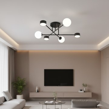 Plafonski luster HOLON 3xG9/8W/230V + 3xGX53/12W crna