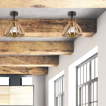 Plafonski luster LANDO 1xE27/15W/230V prečnik 21 cm hrast