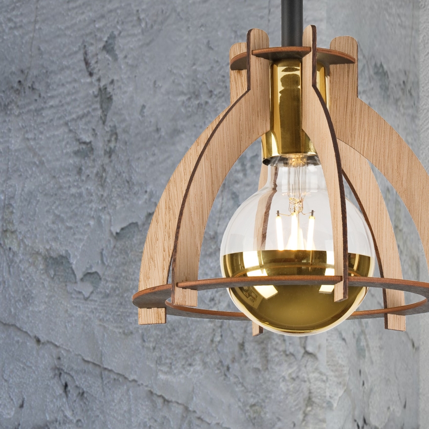 Plafonski luster LANDO 1xE27/15W/230V prečnik 21 cm hrast