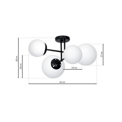 Plafonski luster LIMA 4xE14/40W/230V