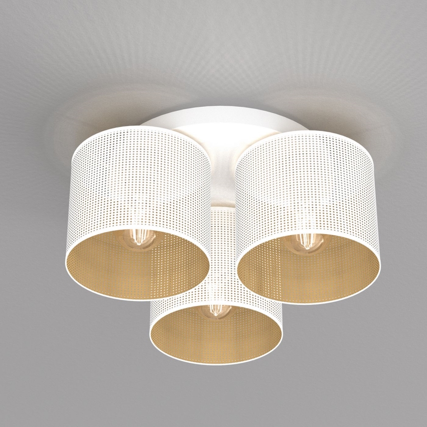 Plafonski luster LOFT SHADE 3xE27/60W/230V beli/zlatni