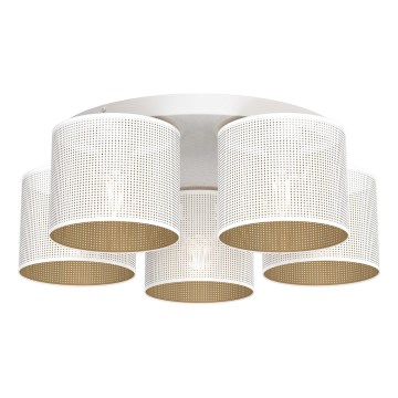 Plafonski luster LOFT SHADE 5xE27/60W/230V, bela/zlatna