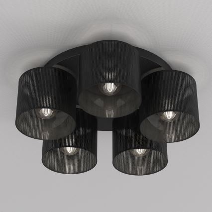 Plafonski luster LOFT SHADE 5xE27/60W/230V crna