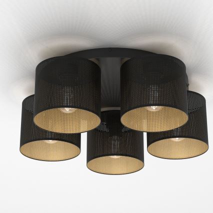 Plafonski luster LOFT SHADE 5xE27/60W/230V crna/zlatna
