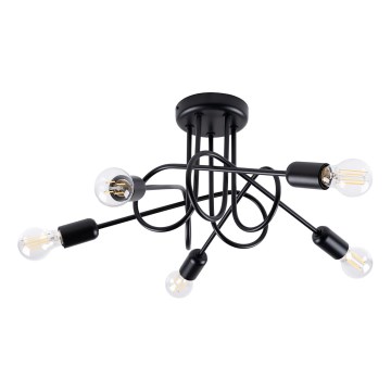 Plafonski luster LOOP 5xE27/15W/230V, crni