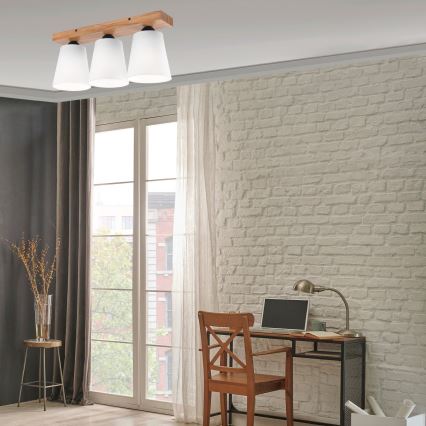 Plafonski luster LULA 3xE27/60W/230V hrast