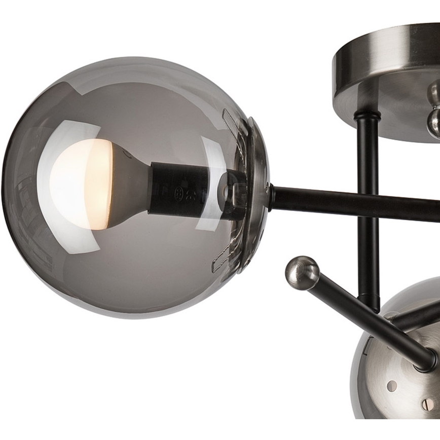 Plafonski luster MALENA 3xE14/5W/230V crna/zadimljena