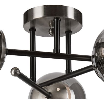 Plafonski luster MALENA 3xE14/5W/230V crna/zadimljena