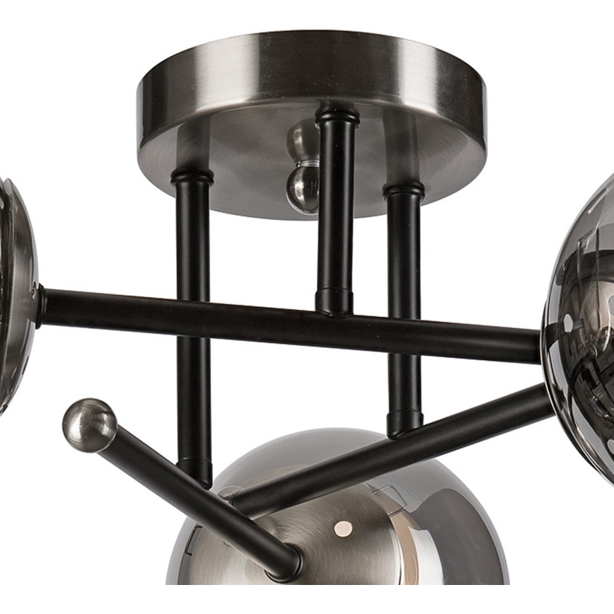 Plafonski luster MALENA 3xE14/5W/230V crna/zadimljena